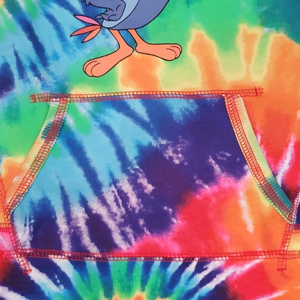 Justice Tie Dye Tucan Fruit Loops Hooded Sweatshirt Size XS